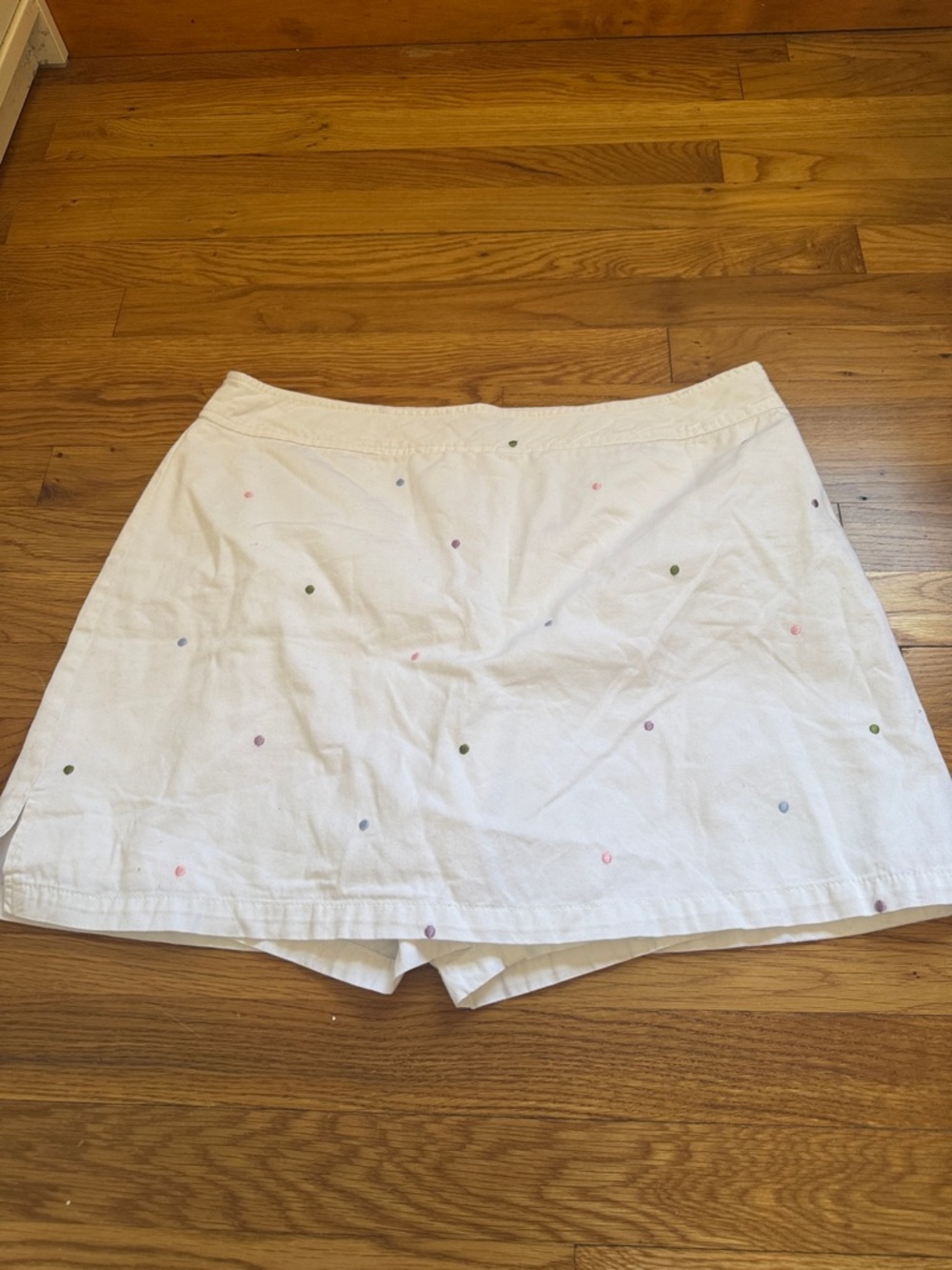 Classic Elements White Skort with Pastel Polka Embroidery